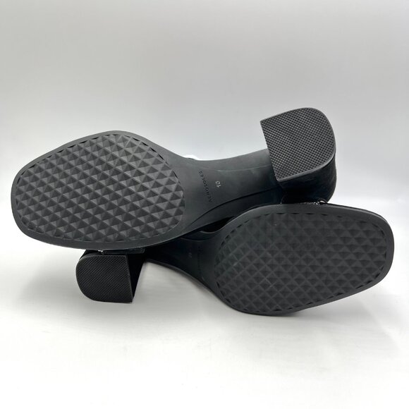 Aerosoles Womens‎ Size 10 Landon Black Suede Leather Block Heels Sandals Shoes - Picture 9 of 14
